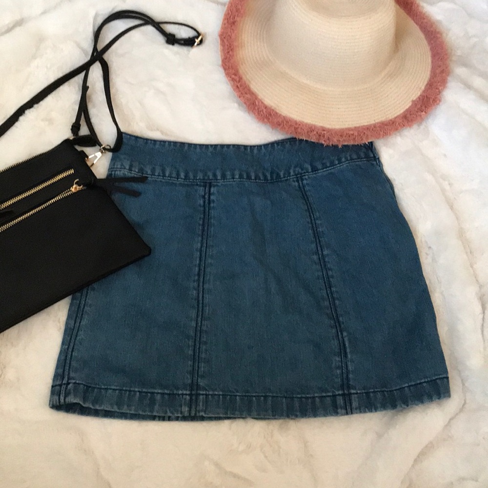 Free People Denim Mini Skirt